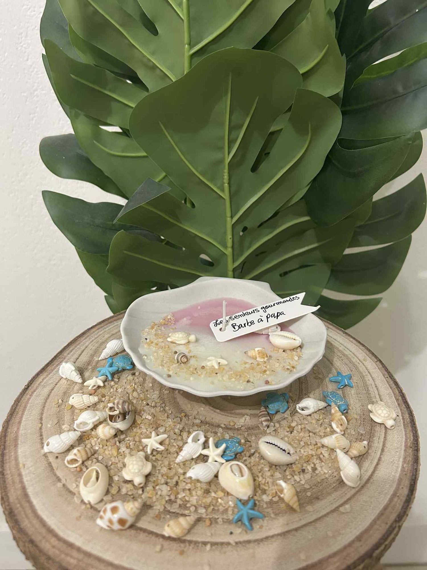 Bougies dans un coquillage