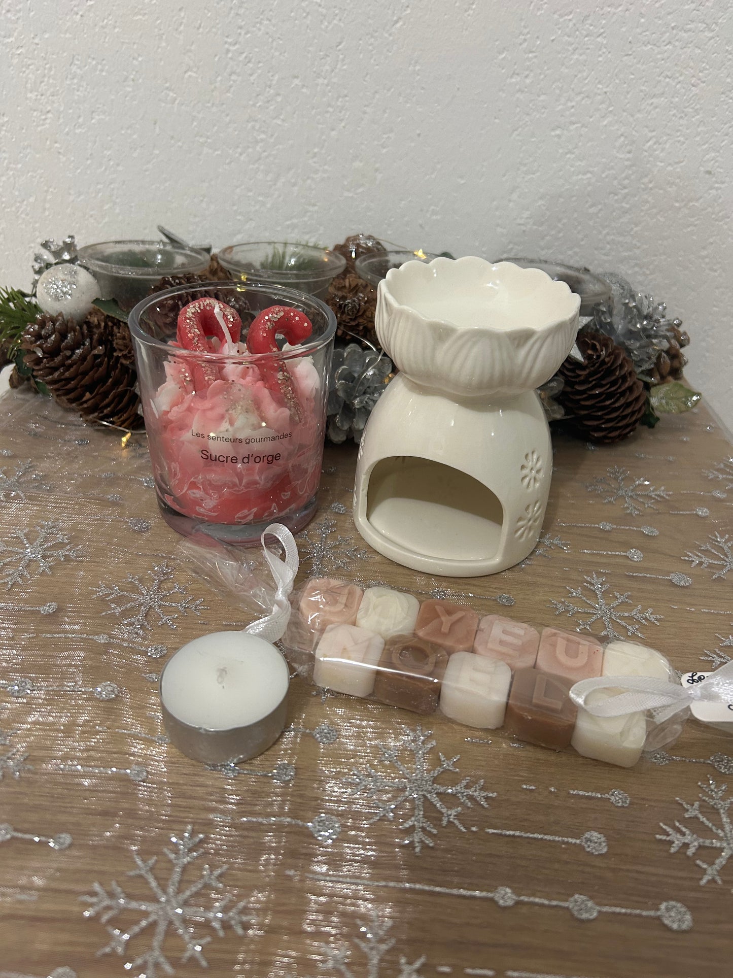 Box parfumés grosse bougies avec bruleurs