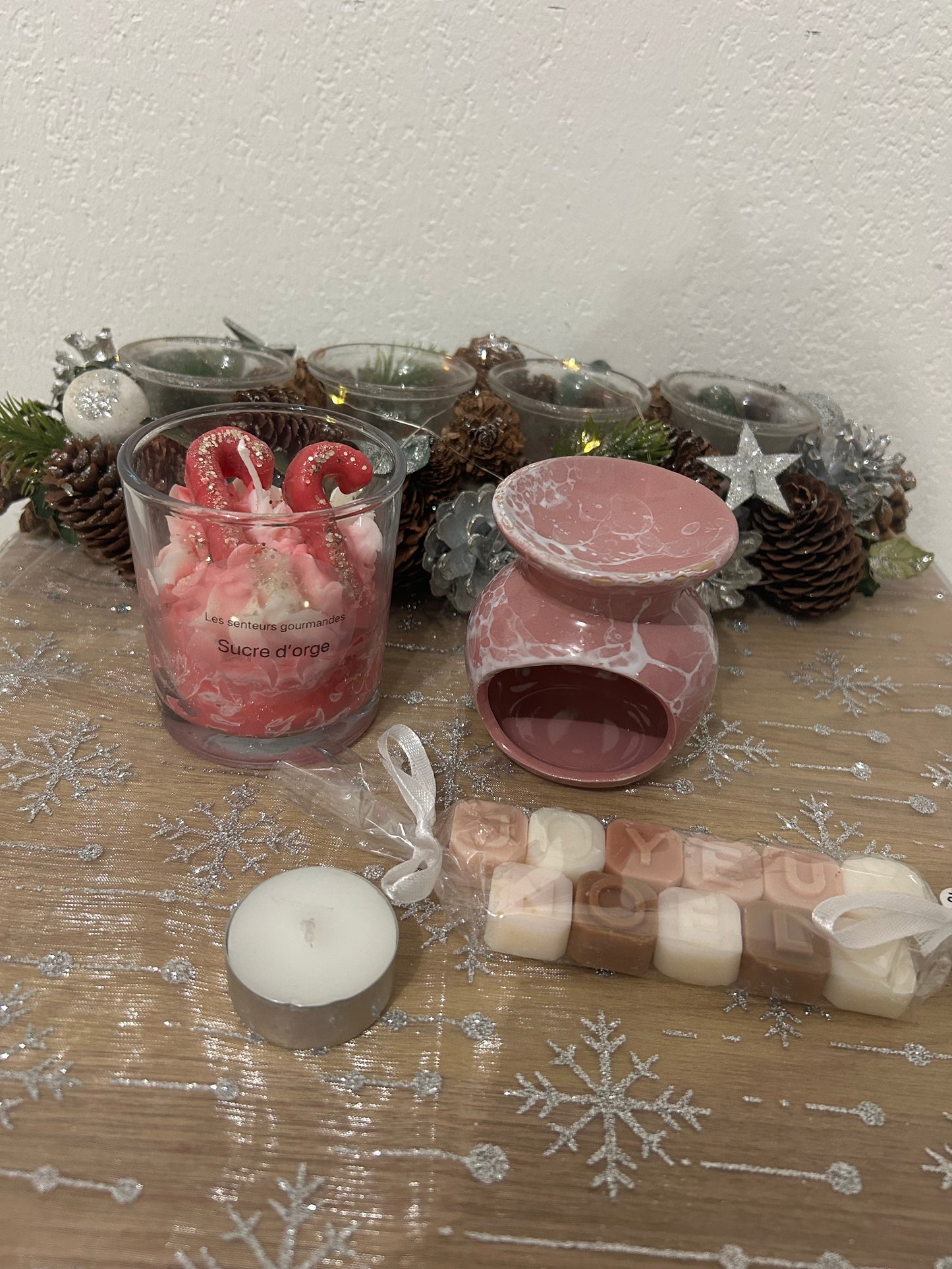 Box parfumés grosse bougies avec bruleurs