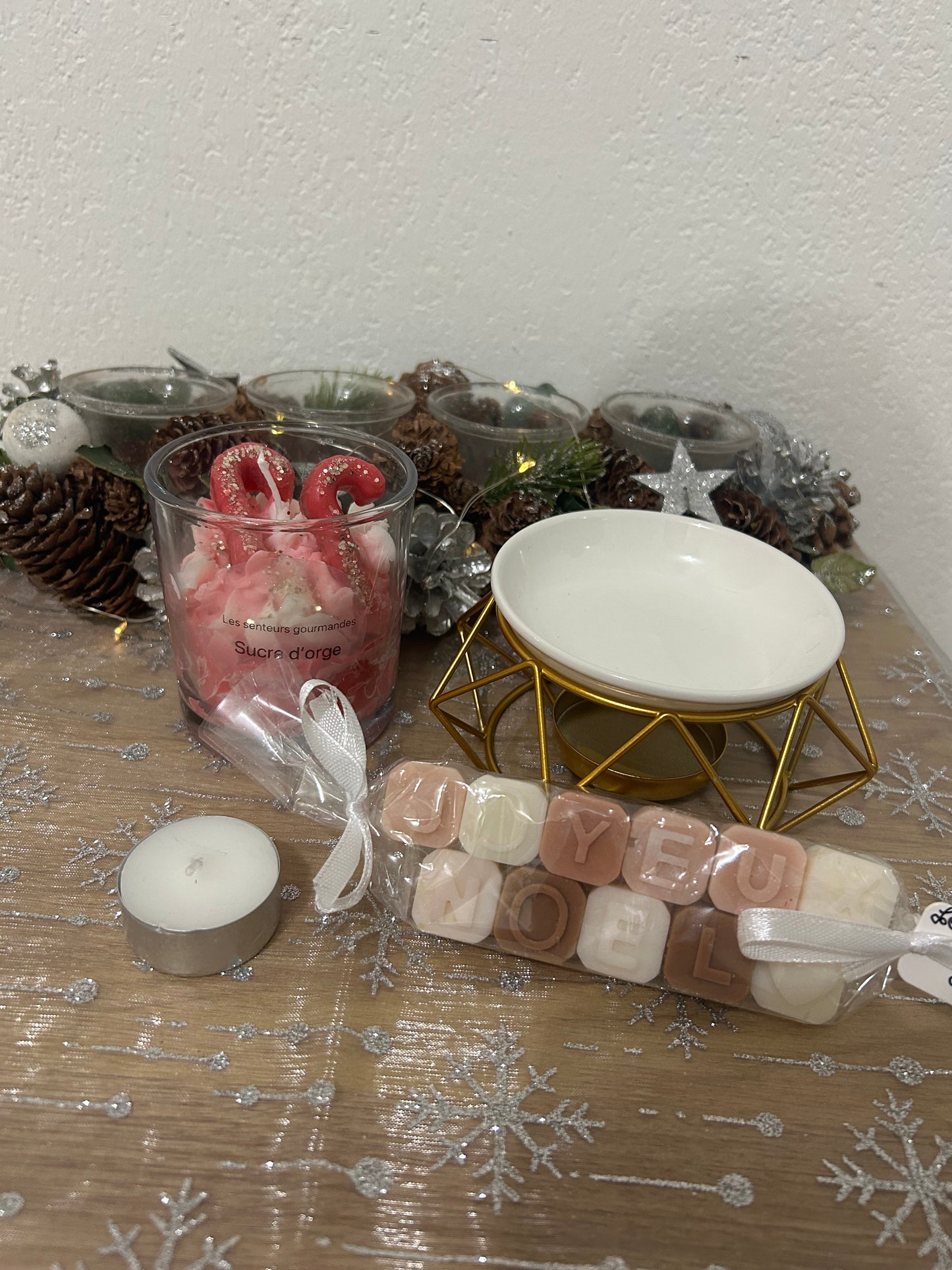 Box parfumés grosse bougies avec bruleurs