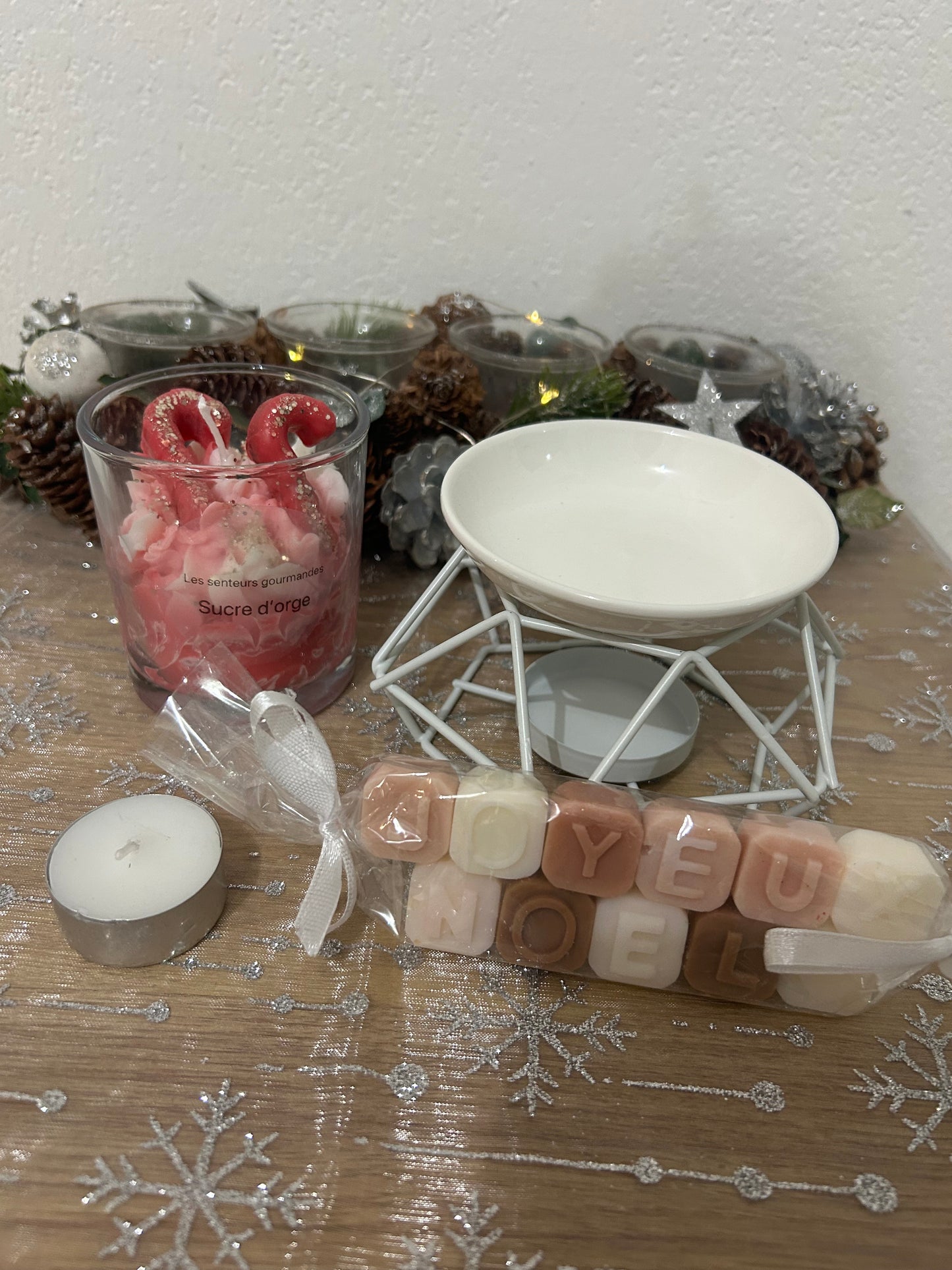 Box parfumés grosse bougies avec bruleurs